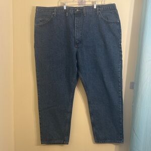 Wrangler‎ 5 Star Premium Men's Relaxed Fit Denim Jeans in Deep Blue 48 x 30